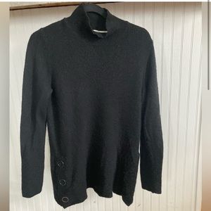 Wool blend sweater, side buttons!